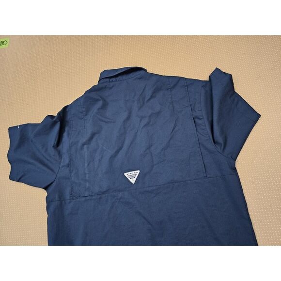 Columbia PFG Bonehead Shirt Mens Medium Blue Auburn University Short Sleeve Top - Picture 9 of 11
